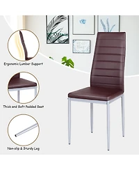Gouun 4 pcs Pvc Leather Dining Side Chairs Elegant Design