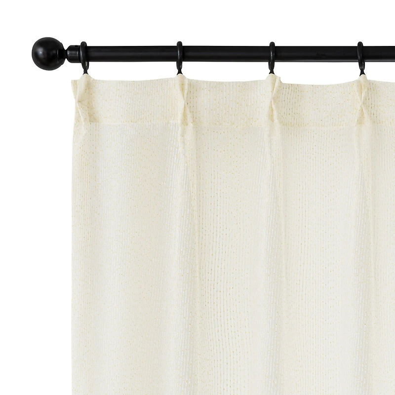 Awesome Home Madison Pinch Pleat Single Curtain Panel with Hooks and Rings, 38"X84"