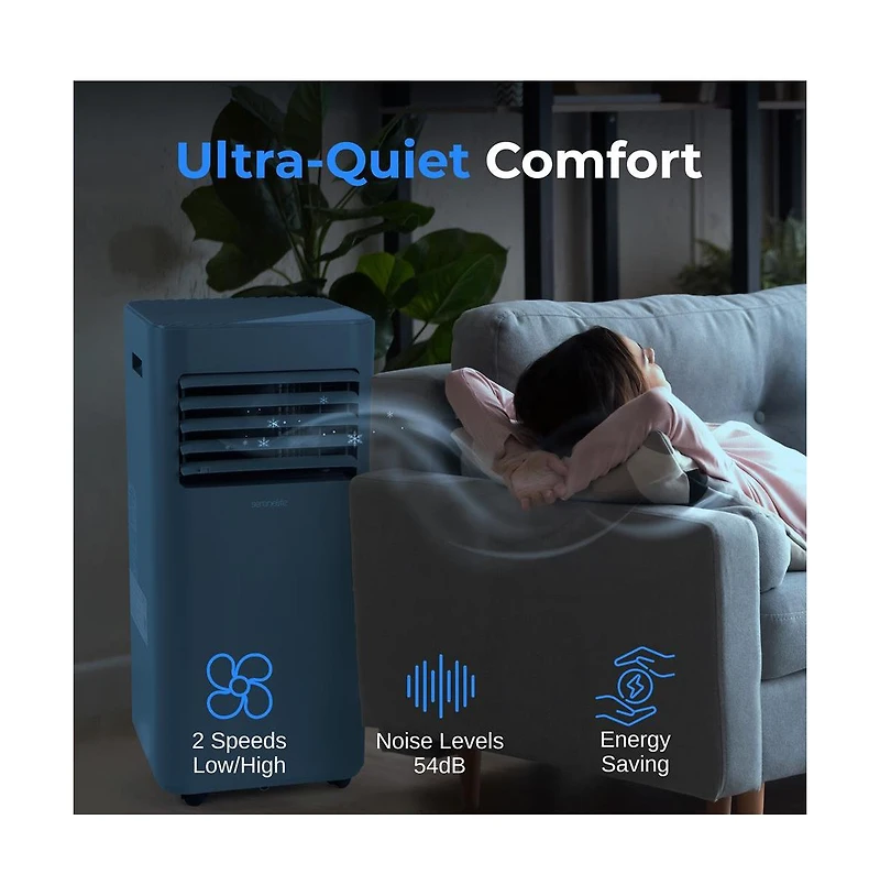 SereneLife Portable Air Conditioner, 8000 Btu, Dehumidifier & Fan Modes