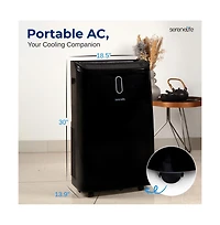 SereneLife Portable Air Conditioner, 14000 Btu, Dehumidifier & Fan Modes