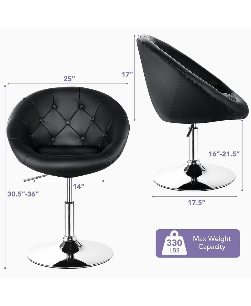 Gouun 1 Piece Adjustable Modern Swivel Round Tufted