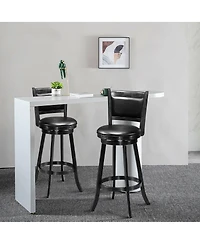 Gouun Set of 2 29 Inch Swivel Bar Height Stool Wood Dining Chair Barstool