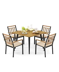 Gouun 5 Pieces Patio Dining Set with Cushions and 1.9 inches Umbrella Hole