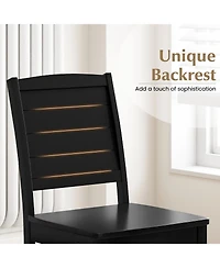 Gouun Wood Dining Chair Set of 2 Armless Kitchen Chairs with Rubber Wood Legs