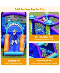 Gouun Castle Jumping Bouncer with Water Slide and 550W Blower