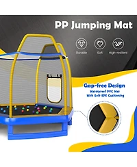 Gouun 7-Foot Indoor Outdoor Trampoline with Ladder, Slide, and Safety Net