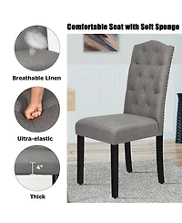 Gouun Set of 2 Tufted Upholstered Dining Chairs