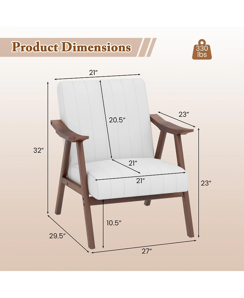 Gouun Modern Accent Chair Leisure Armchair with Felt Pads