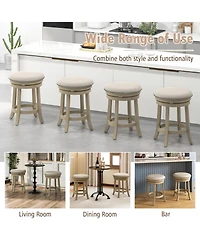 Gouun 24 Inches Swivel Bar Stools Set of 2 wth Wooden Frame-24 inches