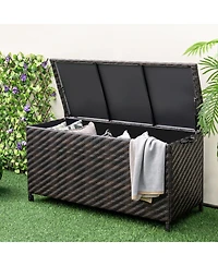 Gouun 85 Gallon Outdoor Storage Box with Removable Liner and Universal Wheels