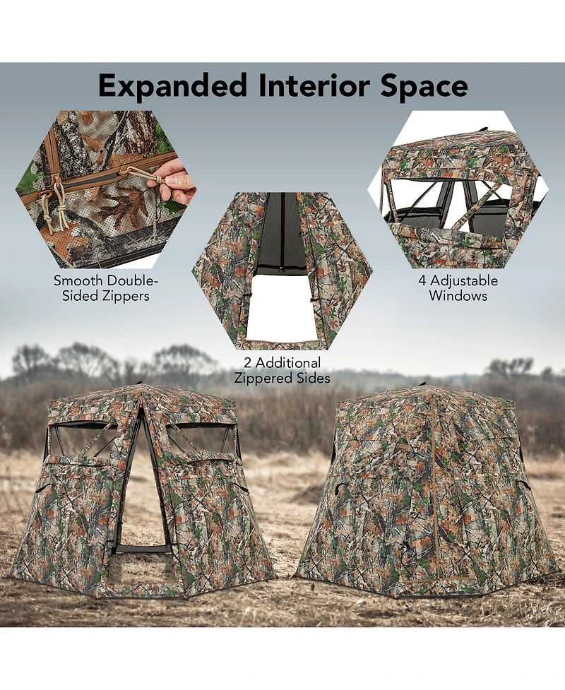 Gouun 360 One Way See Through Ground Hunting Blind for Deer and Turkey Hunting
