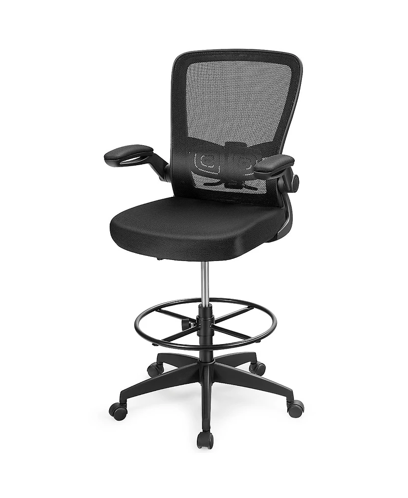Gouun Height Adjustable Drafting Chair with Flip Up Arms