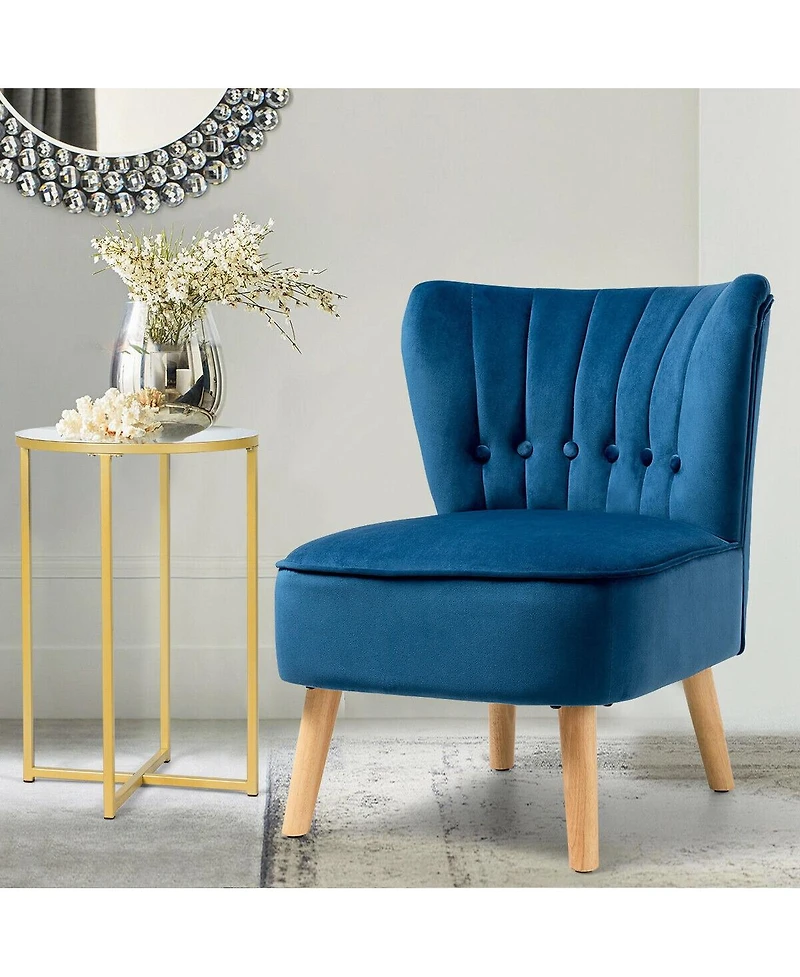 Gouun Armless Accent Chair Tufted Velvet Leisure Chair
