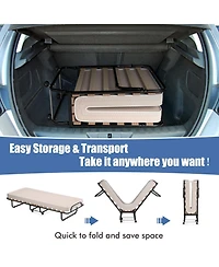 Gouun Portable Folding Bed with Memory Foam Mattress and Sturdy Metal Frame