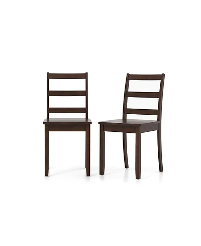 Gouun Set of 2 Wood Dining Chairs with Solid Rubber Wood Legs