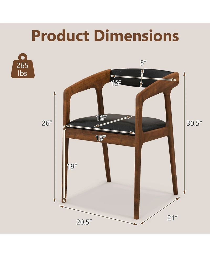 Gouun Upholstered Armchairs Set of 2 with Cozy Backrest and Padded Seat Cushion