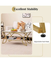 Gouun 2-Tier Table Rectangle for Living Room