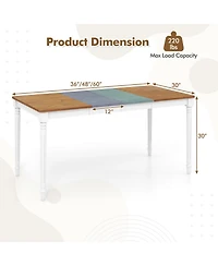 Gouun Extendable Dining Table with Rubber Wood Legs for 4-8 People