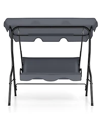 Gouun 3-Seat Outdoor Patio Canopy Swing with Cushioned Steel Frame