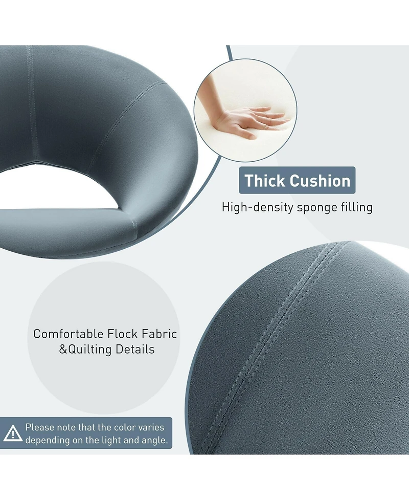 Gouun Swivel Accent Chair with Oversized Upholstered Seat for Home Office