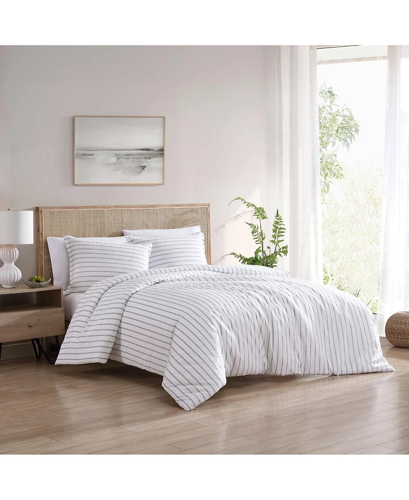 Stone Cottage Trenton Stripe Cotton Green 3 Piece Duvet Cover Set-King