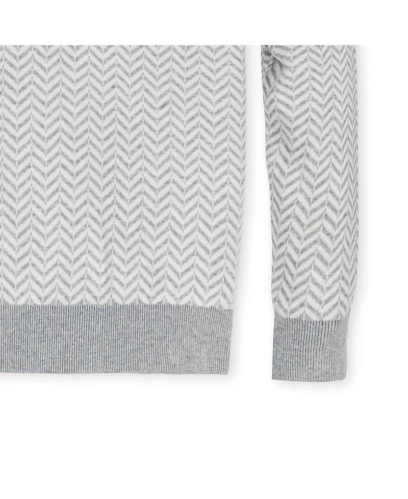 Hope & Henry Men's Crew Neck Intarsia Sweater