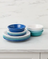 Fiesta Mixed Coastal Blues Classic 12 Pc. Dinnerware Set, Service for 4