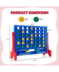 Gouun Jumbo 4-to-Score Connect Game Set with Carrying Bag and 42 Coins