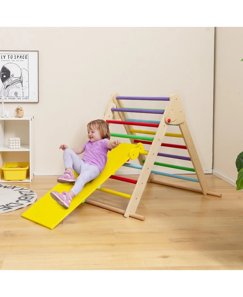 Gouun Kids Climbing Triangle Set with Adjustable and Reversible Ramp