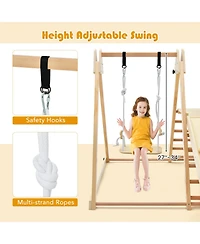 Gouun 5-in-1 Indoor Jungle Gym Foldable Climber Playset with Fun Slide and Adjustable Swing