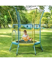 Gouun Mini Trampoline for Kids with Safety Enclosure Net and Foam Handles