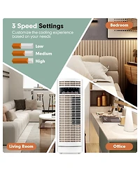 Gouun 14 Inch Mini Oscillating Tower Fan Electric Desk Fan with 3 Speed and Timer