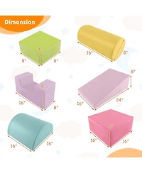 Gouun 6 Pieces Foam Climbing Blocks Indoor Climb and Crawl Activity Playset with Rectangles
