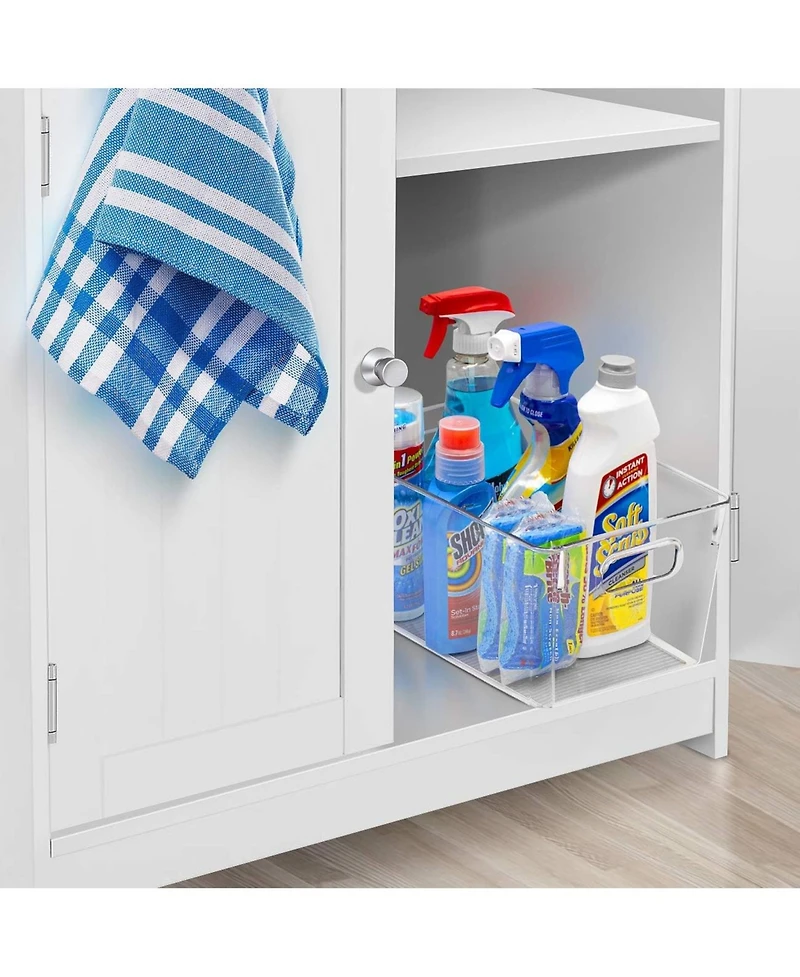 Sorbus 2-Pack Medium Clear Storage Bins with Handles