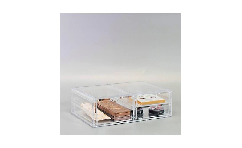 Sorbus 3 Clear Large Stackable Acrylic Drawers - for Organizing Make up, Nail Polish, Hair Accessories, and Beauty Supplies