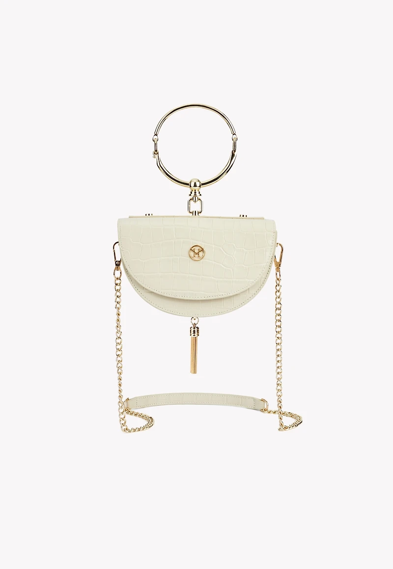 Small Crossbody Leather Classic Handbag Victoria Hyde Half-moon
