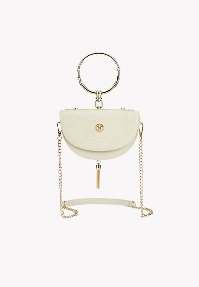 Small Crossbody Leather Classic Handbag Victoria Hyde Half-moon