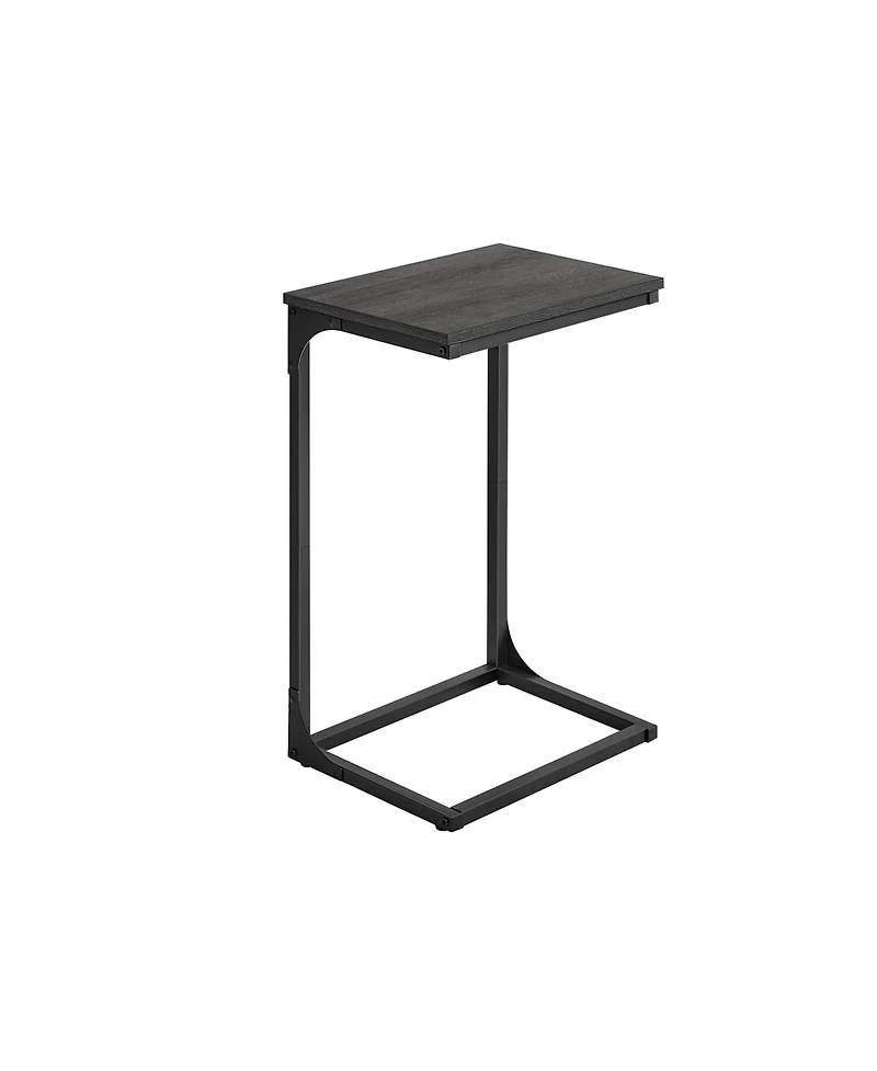 Industrial C-shaped Side Table With Metal Frame