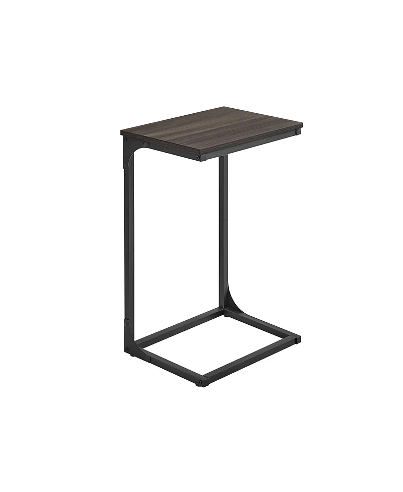 Industrial C-shaped Side Table With Metal Frame