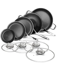 Livwell DiamondClad 9-Pc. Hybrid Nonstick Stainless Steel Frypan, Wok and Everything Pan Set