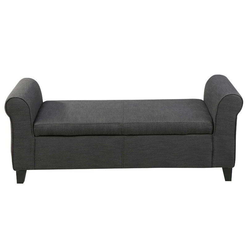 50” Armed Storage Bench,Upholstered Ottoman for Bedroom,Living Room, or Entryway-The Pop Home