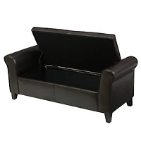 50” Armed Storage Bench,Upholstered Ottoman for Bedroom,Living Room, or Entryway-The Pop Home