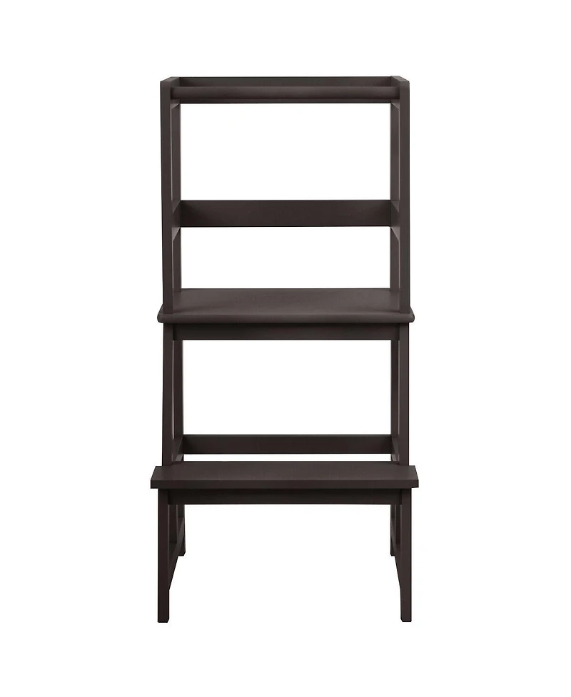 Gouun Kids Wooden Kitchen Step Stool with Safety Rail