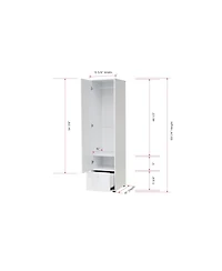 Kings Brand Furniture - Corry Wardrobe Armoire Storage Closet, White