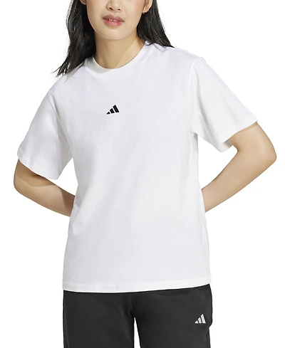 adidas Women's Short-Sleeve Cotton Crewneck Logo T-Shirt