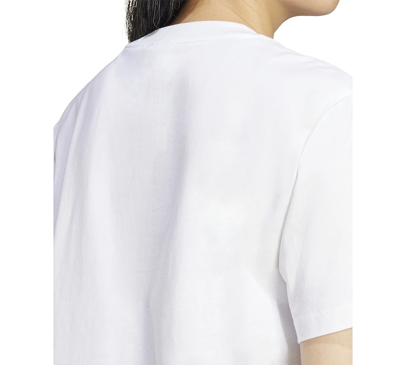 adidas Women's Short-Sleeve Cotton Crewneck Logo T-Shirt