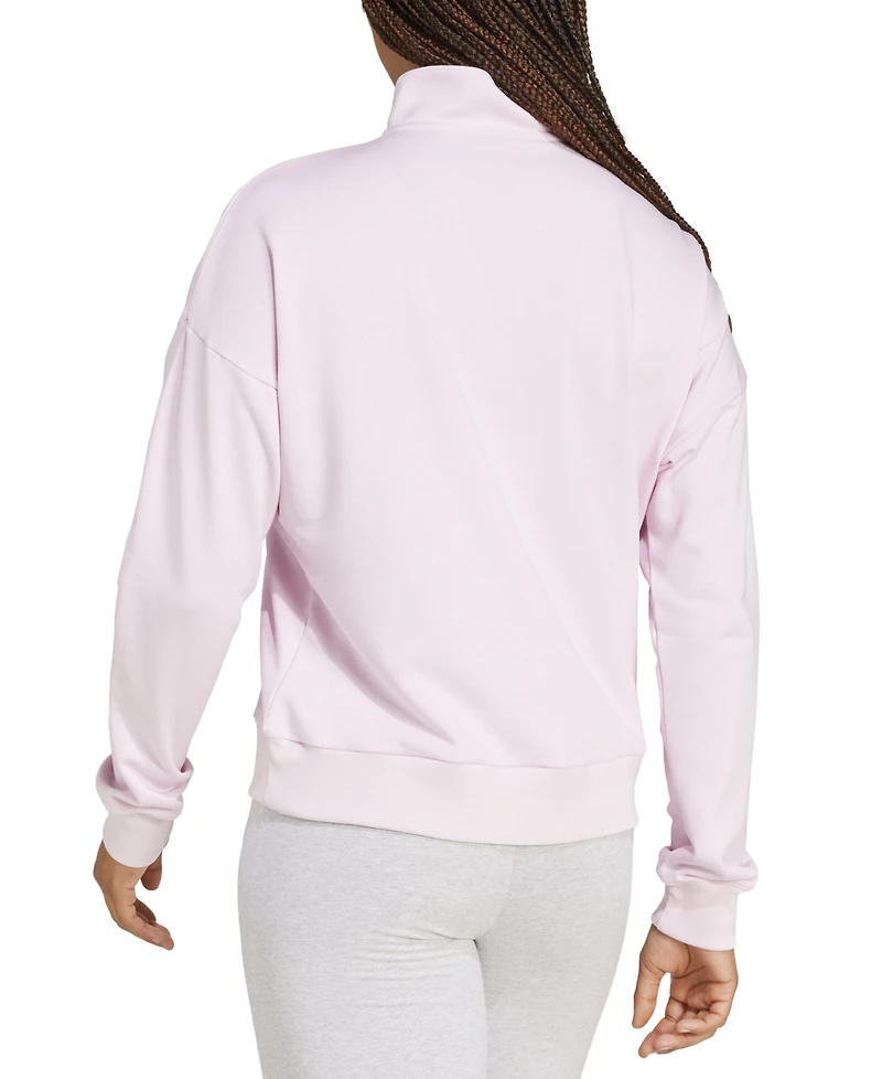 adidas Women's Essentials Small Logo French Terry Quarter Zip Top
