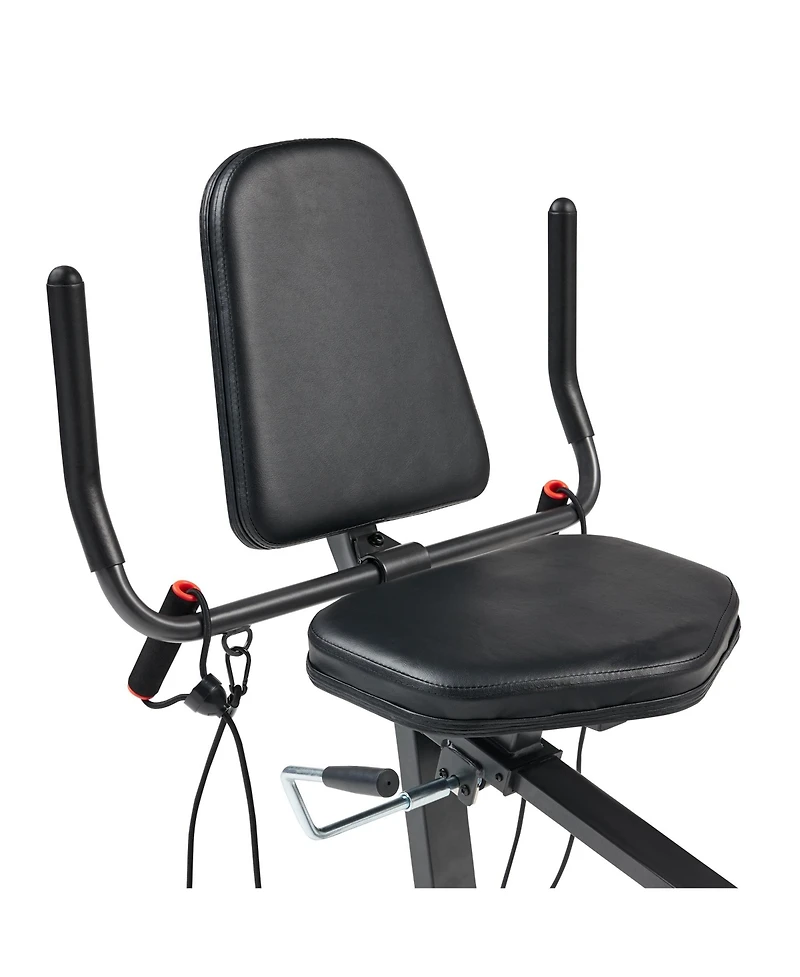 Sunny Health & Fitness Smart Corezy Recumbent Bike + Resistance Bands, 300LB with Free SunnyFit App Via Bluetooth