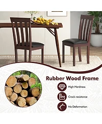 Gouun Dining Chair Set of 2 Upholstered Wooden Kitchen Chairs with Padded Seat and Rubber Wood Frame