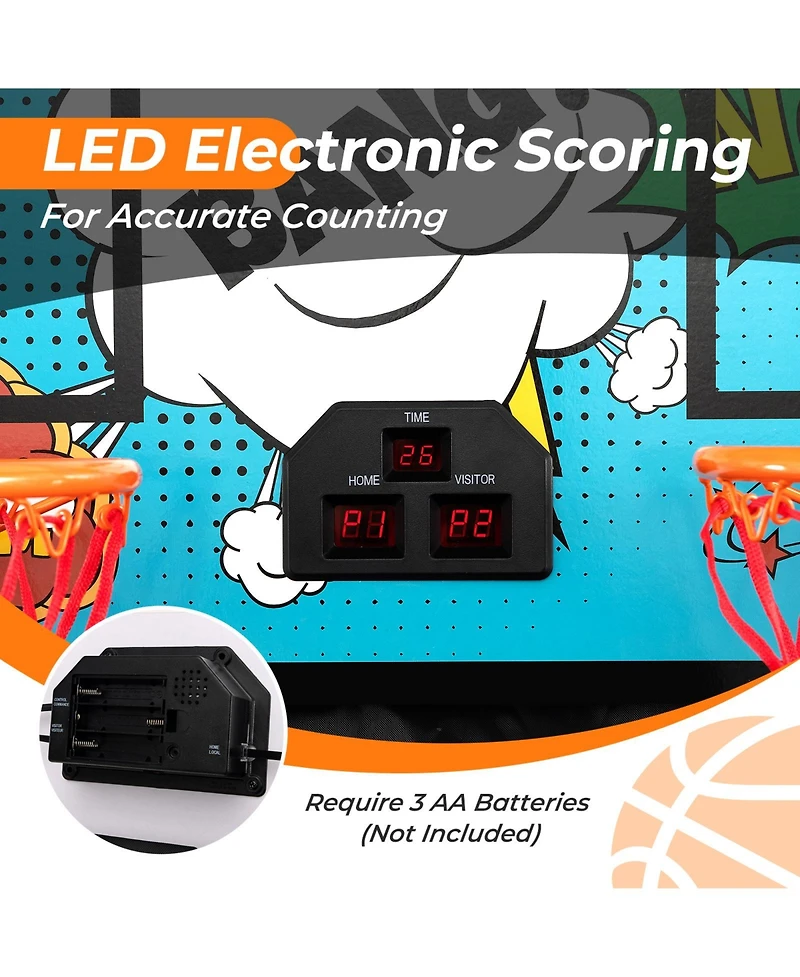 Gouun Dual Shot Basketball Arcade Game with 8 Game Modes and 4 Balls